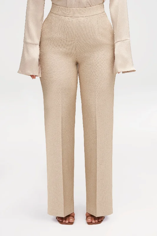 Easy Chic Beige High Rise Wide Leg Pants