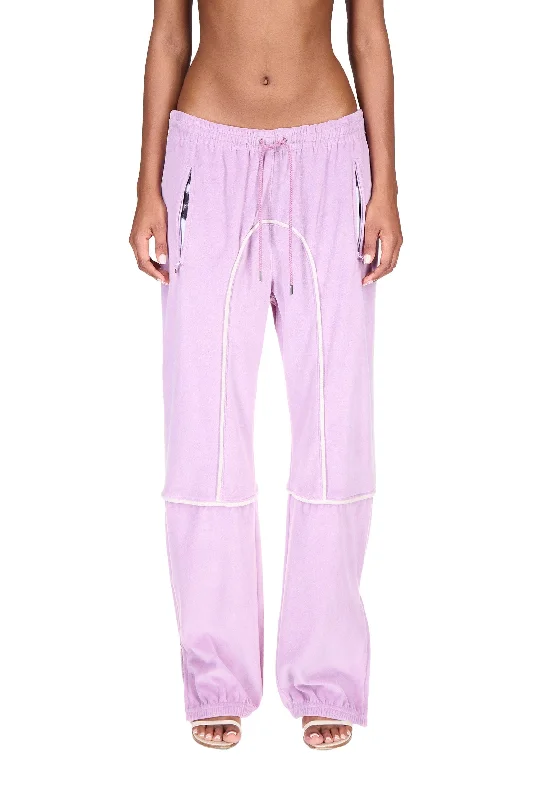 Comfortable Sweaters Lavender Velour Track Pants