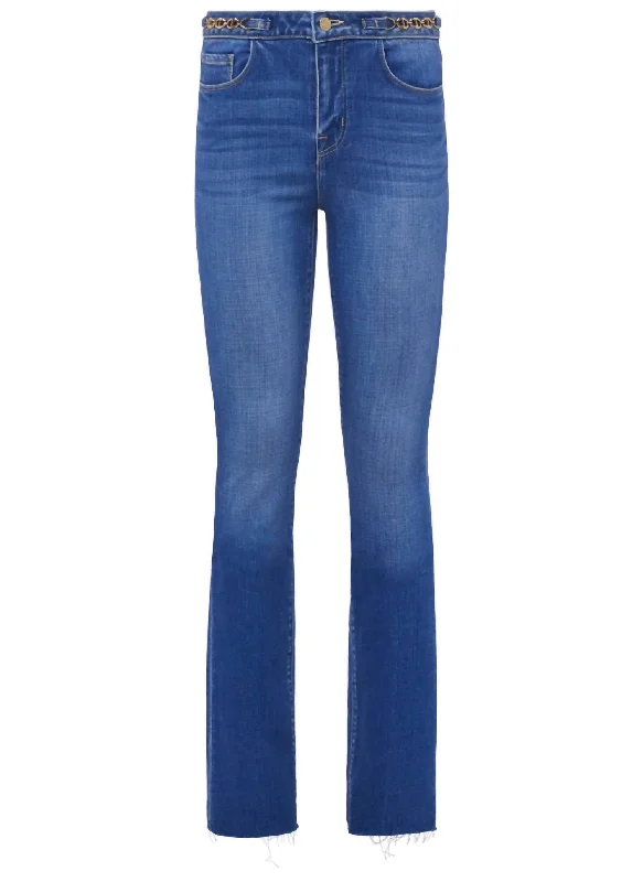 Soft Looks Ruth High-Rise Straight Jean With Gold Chain In Blue
