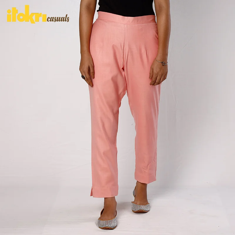 Versatile Style Peach - Flex Cotton Tapered Casual Pant for Women