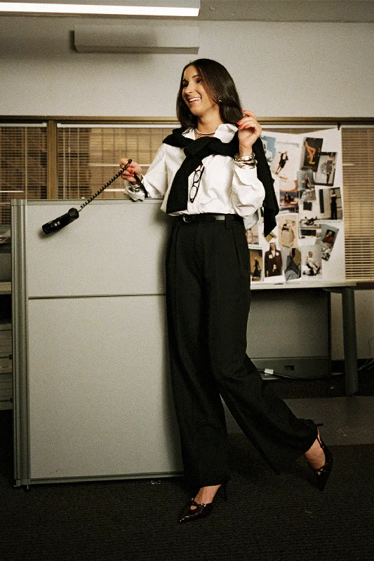 Soft Clothing Weiss Black Wide Leg Trousers