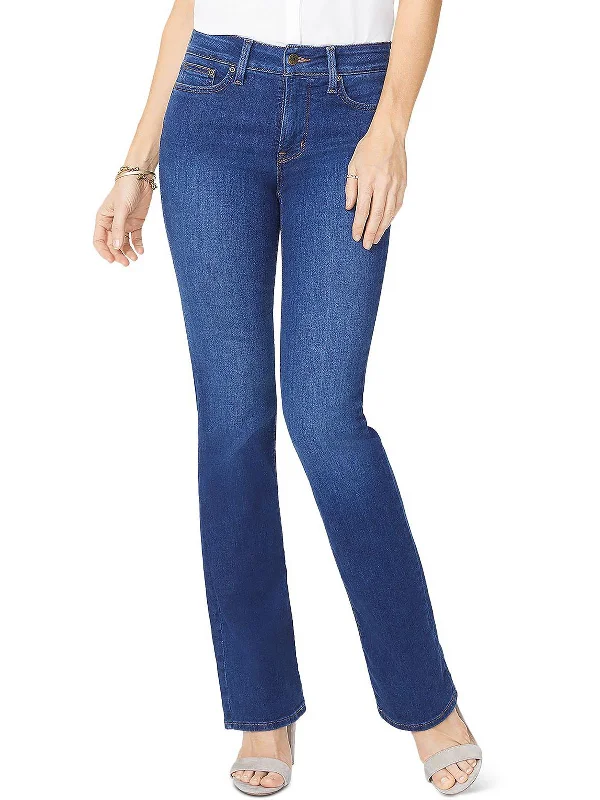 Relaxed Fashion Womens Tummy-Control Mid-Rise Bootcut Jeans