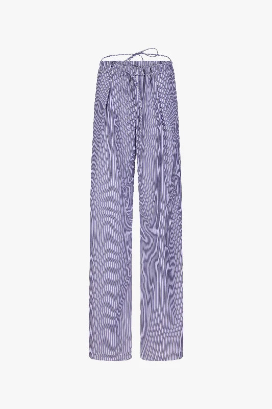 Classic Comfort Banker Stripes Drawstring Poplin Pants