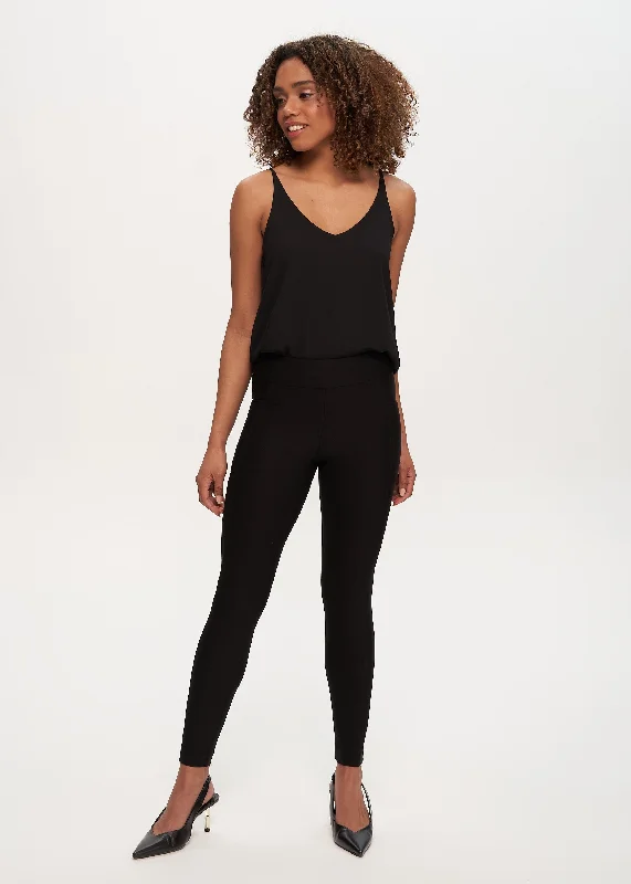 Cozy Fit Wear Jessica Black Biker Pant With Side Pockets