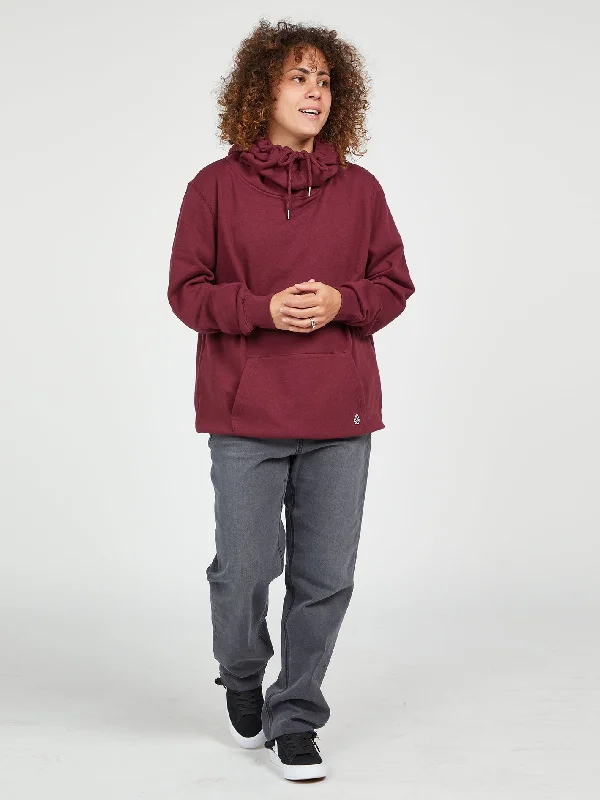 Casual Choice Walk It Out High Neck Hoodie - Burgundy