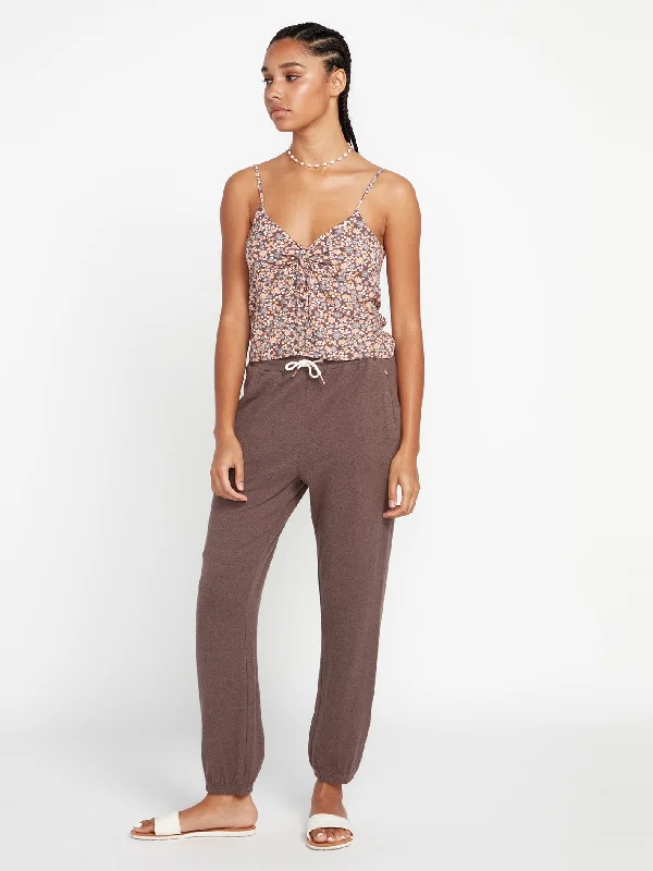 High-end Design Lived in Lounge Fleece Elastic Waist Pants - Slate Grey