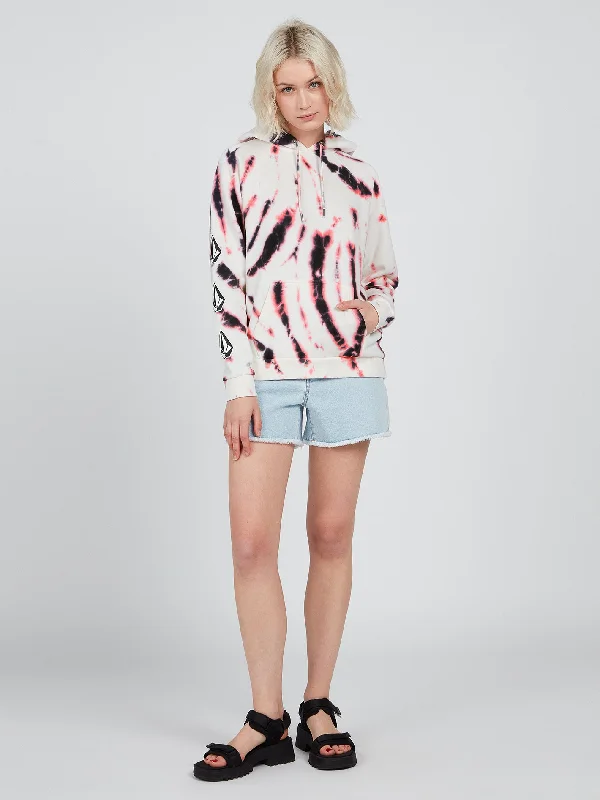 Casual Chic Iconic Stone Hoodie - Black White