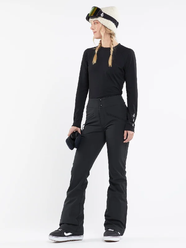 Relaxed Wear Womens Battle Stretch High Rise Pants - Black