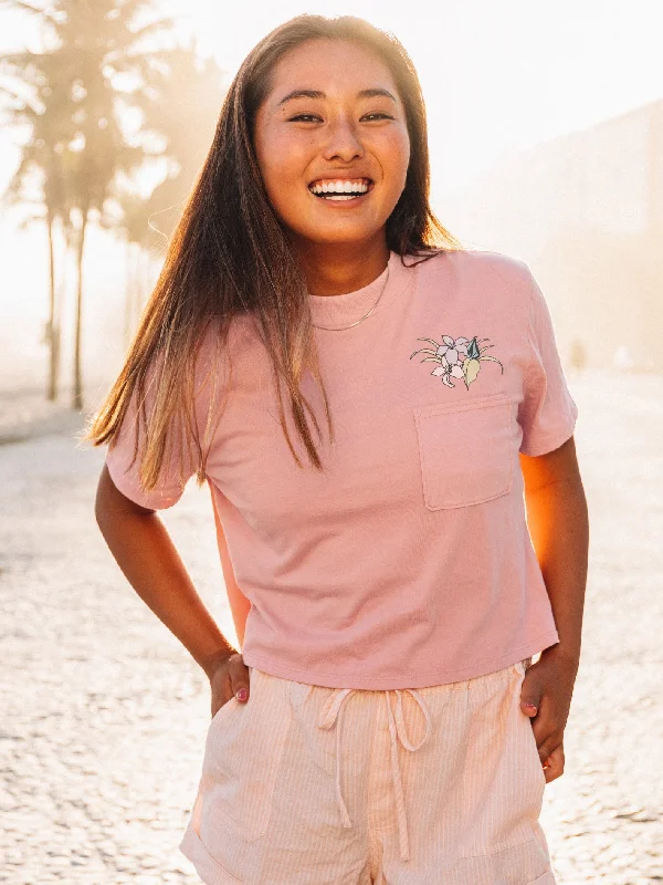 Fashion Must-have Pocket Dial Tee - Desert Pink