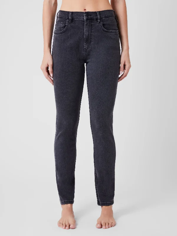 Warm Comfort Soft Stretch Denim High Rise Skinny Jeans 30 Inch