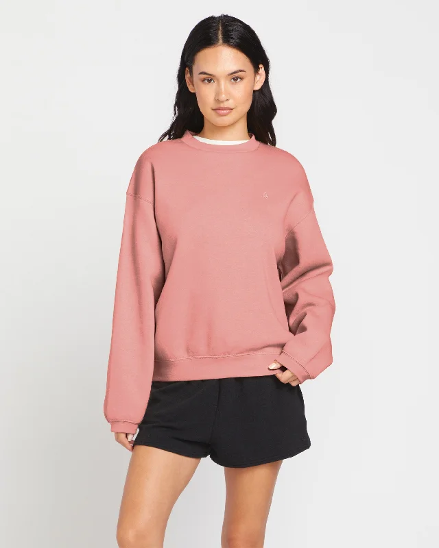 All-Day Comfort Stone Heart Up Crew Sweatshirt - Mauve Rose