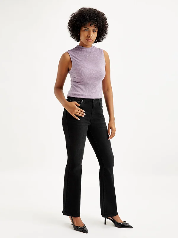 Versatile Itinerary Women's Mid Rise 726 Flared Fit Black Jeans