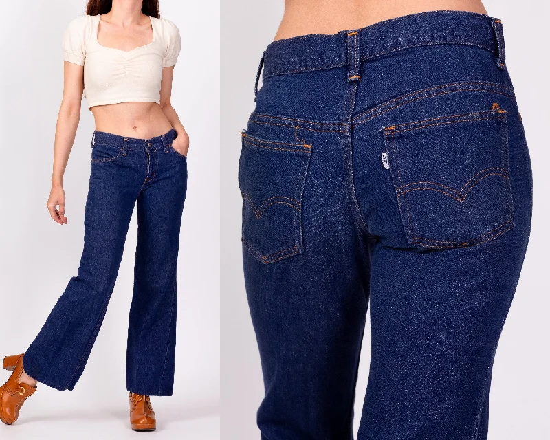 Party Wear 70s Levis Dark Wash Low Rise Jeans - Extra Small