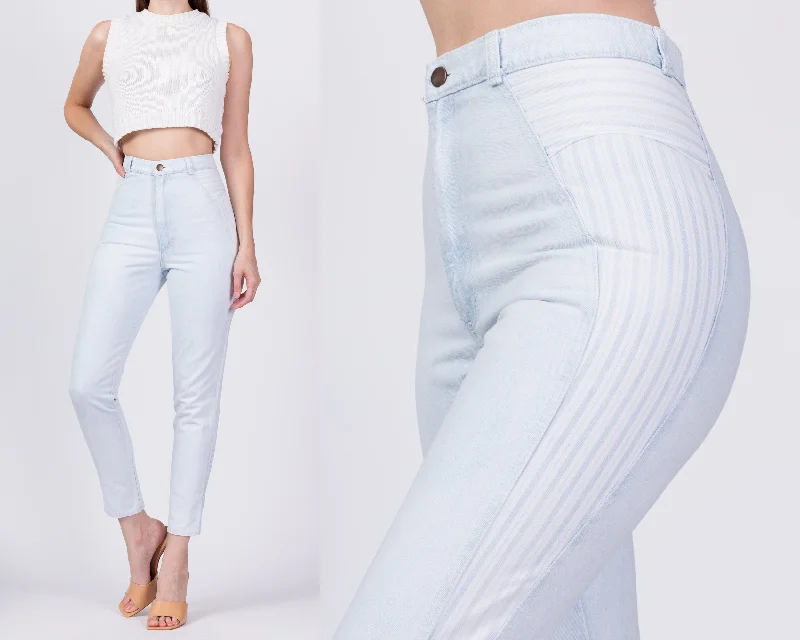 Soft Tops 80s High Waist Striped Skinny Jeans - Extra Small, 25"