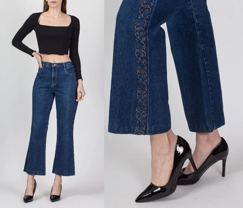 Comfortable Wear 90s Embellished Kick Flare Jeans - Medium, 31"