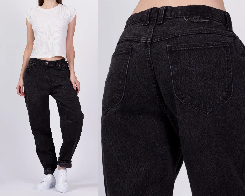 Weekend Comfort 90s Lee Black High Waist Mom Jeans - Medium to Large, 30.5"