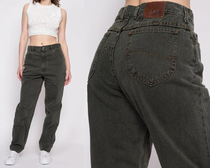 High-end Wear 90s Lee Olive High Waisted Jeans - Medium to Large Tall, 30.5"
