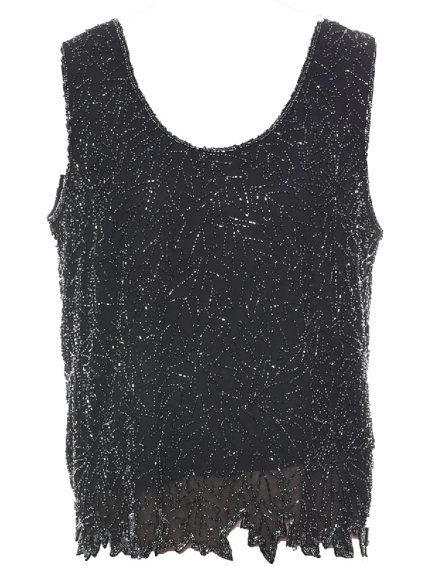 Urban Style Beaded Evening Top - L