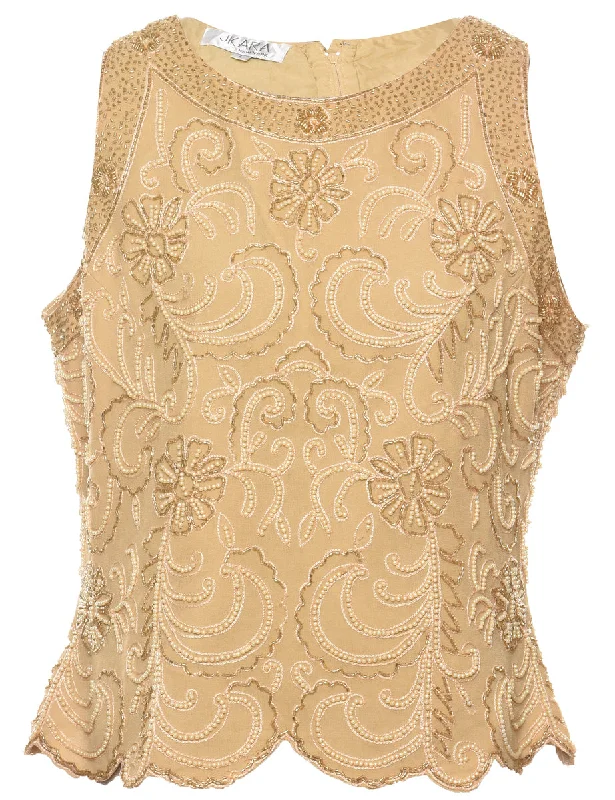 Low-key Luxury Beaded Evening Top - XL