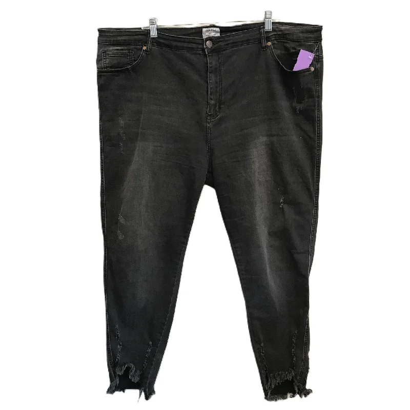Cool Style Black Jeans Straight By White Birch, Size: 22