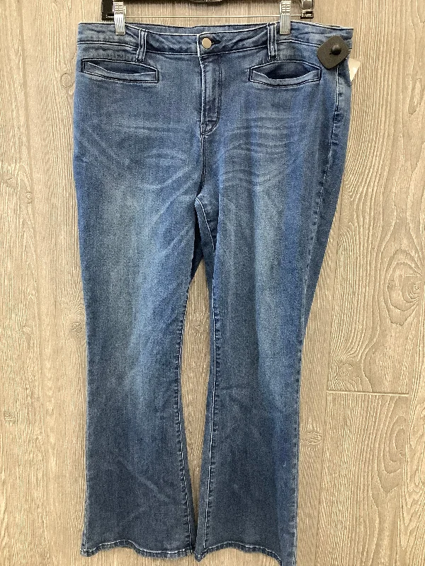 Modern Chic Blue Denim Jeans Boot Cut Simply Noelle, Size 14