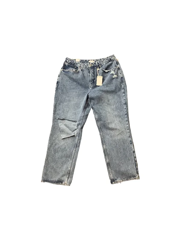 Elegant Wear Blue Denim Jeans Boyfriend Good American, Size 15