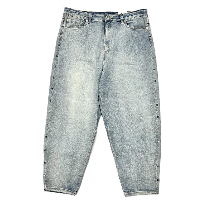 High Street Fashion Blue Denim Jeans Cropped By Inc, Size: 16