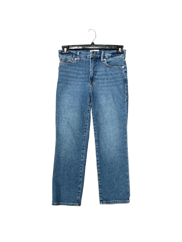 Warm And Comfortable Blue Denim Jeans Cropped Good American, Size 4