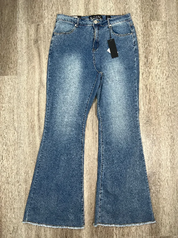 Easy Chic Wear Blue Denim Jeans Flared Chic, Size 18