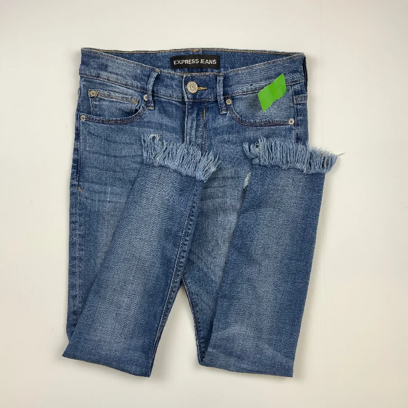 Comfy Chic Wear Blue Denim Jeans Skinny Express, Size 4