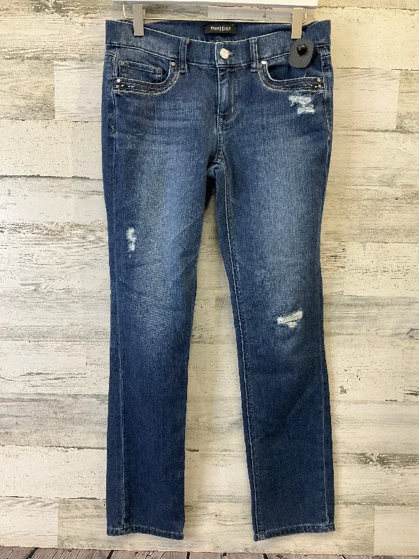Personalized Outfit Blue Denim Jeans Straight White House Black Market, Size 6