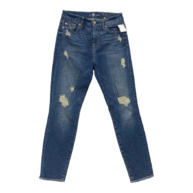 Cozy Pants Blue Jeans Skinny 7 For All Mankind, Size 4