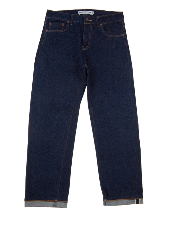 Ultra-lightweight Brooklyn Denim Co. Women’s Cropped Selvedge Boyfriend Jean Indigo Rinsed