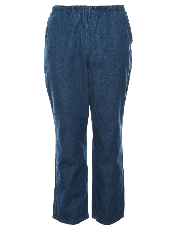 Relaxed Weekend Wear Dark Wash Denim Trousers - W26 L27