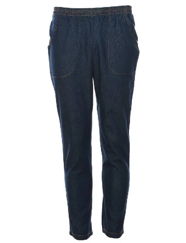 Timeless Style Dark Wash Denim Trousers - W26 L30
