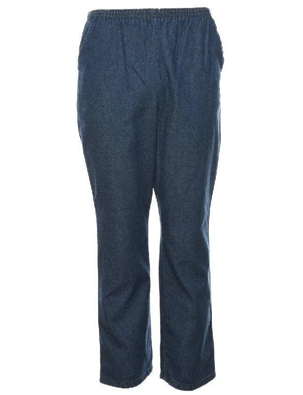 Free And Casual Elasticated Waist Denim Trousers - W24 L29