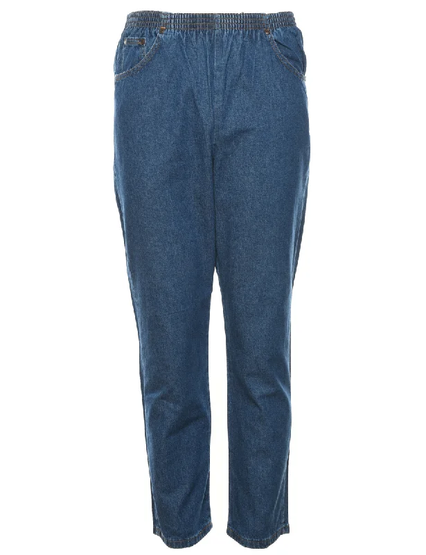 Chic Comfort Wear Elasticated Waist Denim Trousers - W26 L30