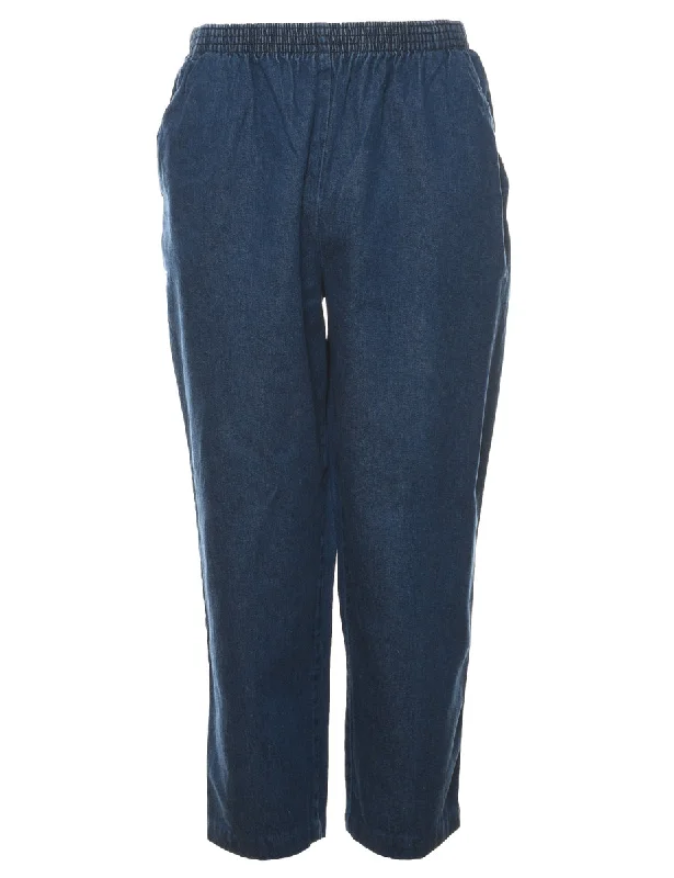 Casual Chic Wear Elasticated Waist Denim Trousers - W28 L26