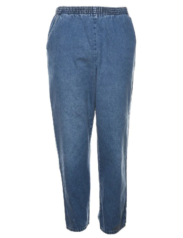 Casual Chic Outfits Elasticated Waist Denim Trousers - W28 L28