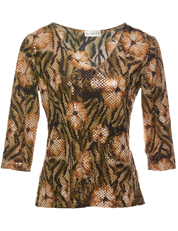 Smart Casuals Floral Evening Top - M