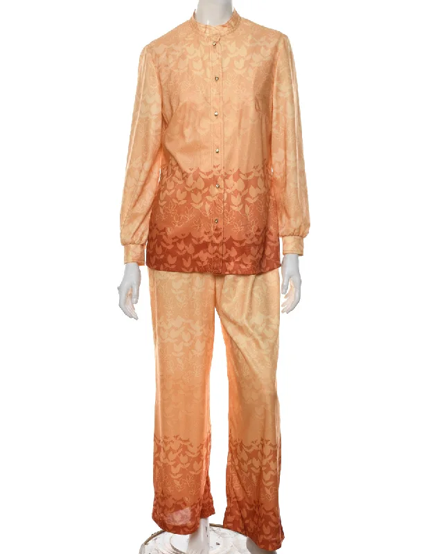 Breathable Design Floral Pattern Jumpsuit - L