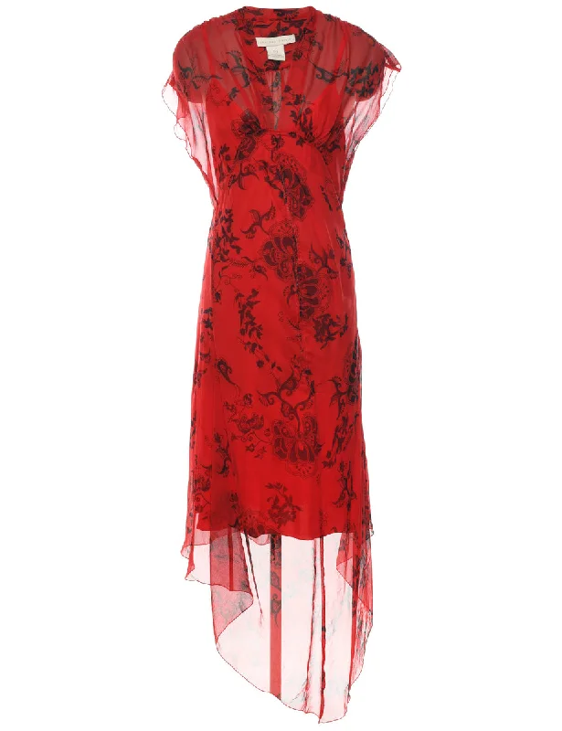 Fashion Innovation Floral Print Y2K Dress - L