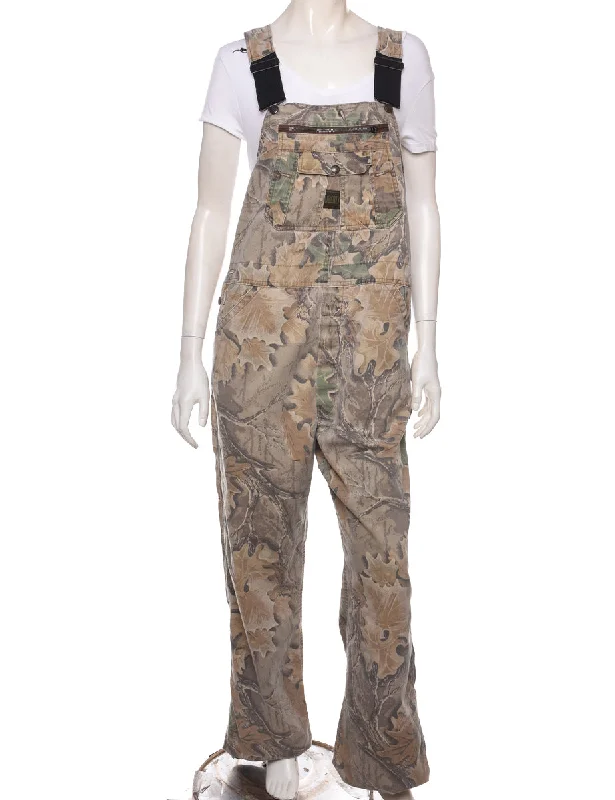 Bottom And Versatile Liberty Green Camouflage Print Dungarees - W36 L31