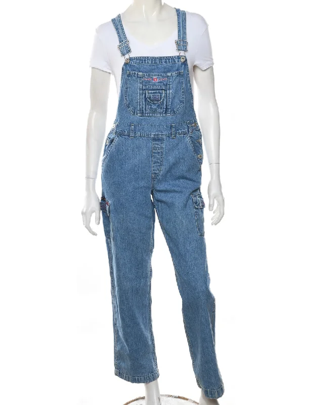 Fashion Touch Light Wash Denim Dungarees - W30 L30