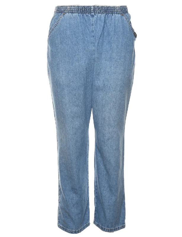 Comfortable Chic Light Wash Denim Trousers - W26 L28