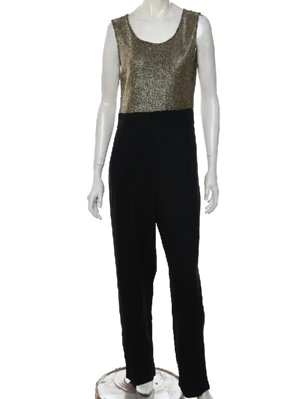 High-end Design Lurex Thread Pattern Jumpsuit - S