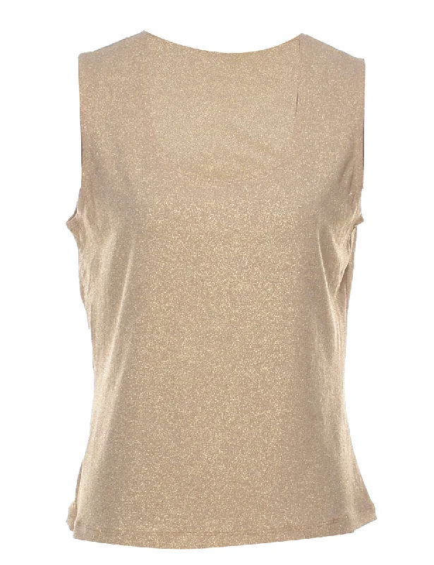 Relaxed Style Metallic Evening Top - M