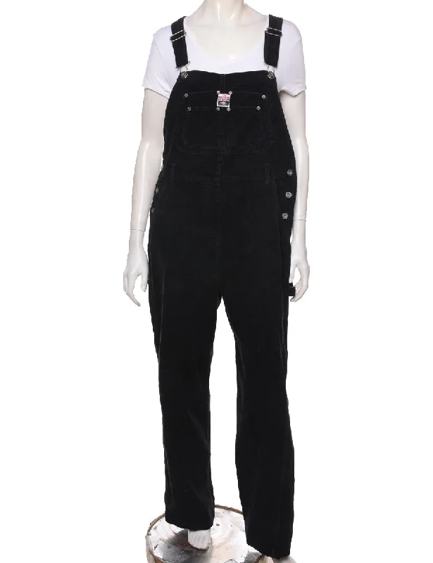 Daily Comfort No Excuses Black 1990s Corduroy Dungarees - W36 L30