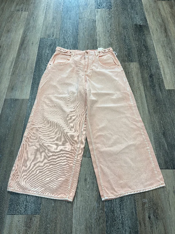 Chic Comfort Wear Orange Jeans Cropped We The Free, Size 8