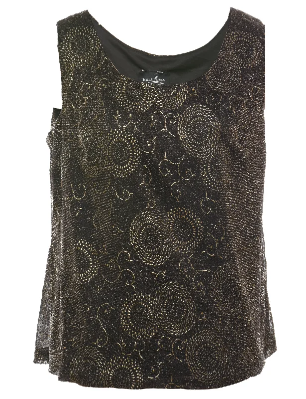 Personal Design Patterned Evening Top - L